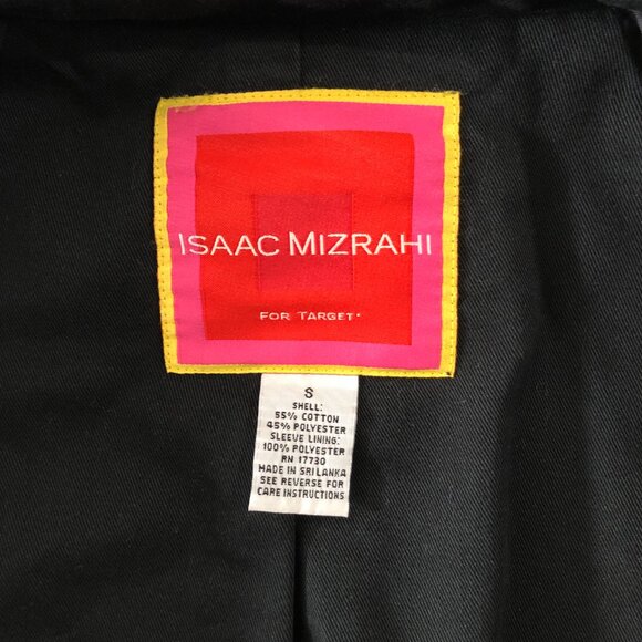 Isaac Mizrahi Target Trench Coat Womans Size S Black Double Breasted Rain Coat - Picture 7 of 16